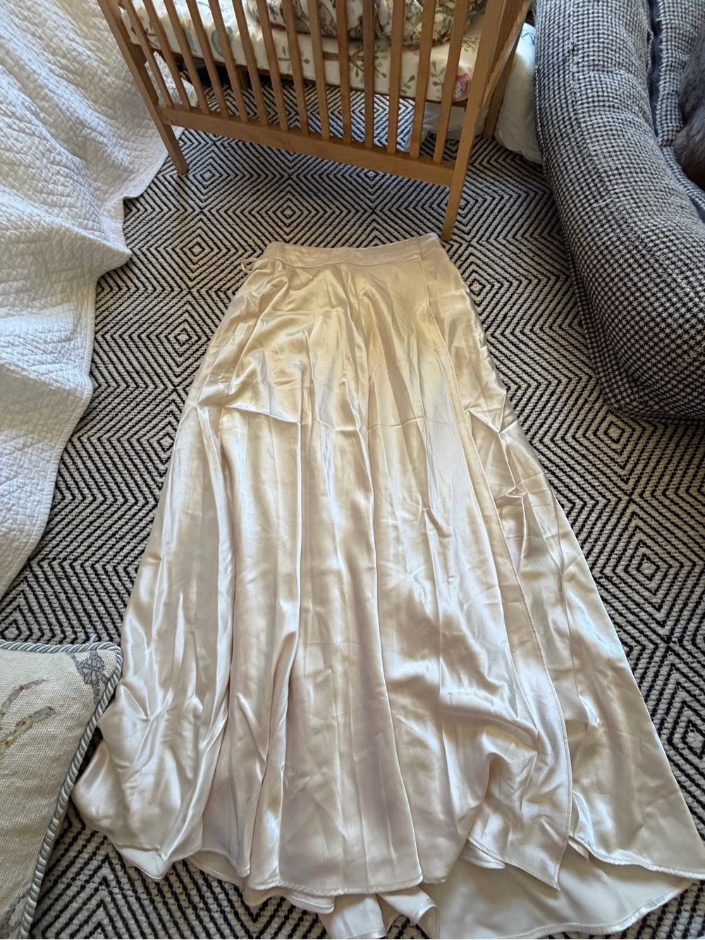 Topshop Satin Maxi Skirt in Champagne